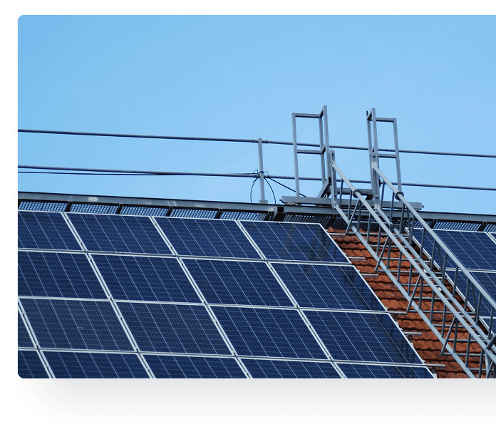 Solar panels installed on a rooftop